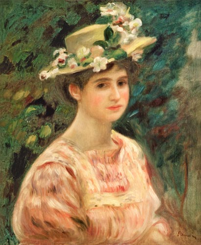 Girl with Eglantines on her Hat von Pierre-Auguste Renoir