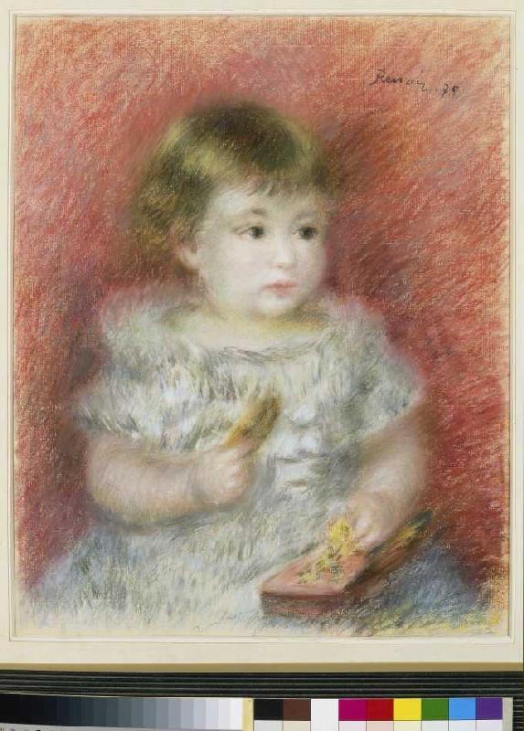 Kleines Mädchen mit Spielzeug von Pierre-Auguste Renoir
