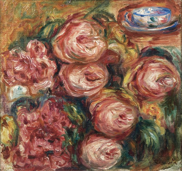 Komposition mit Rosen und einer Tasse Tee von Pierre-Auguste Renoir