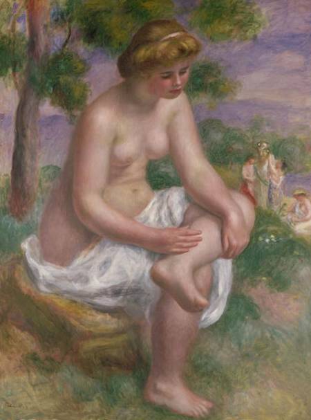 Seated Bather in a Landscape or, Eurydice von Pierre-Auguste Renoir