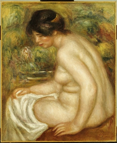 Side view of a seated bather (Gabrielle) von Pierre-Auguste Renoir