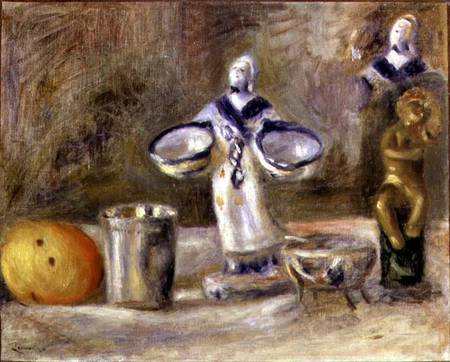 Still Life with a Faience Figure von Pierre-Auguste Renoir