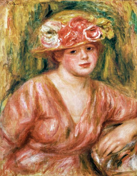 The Rose Hat or Portrait of Lady Hessling von Pierre-Auguste Renoir