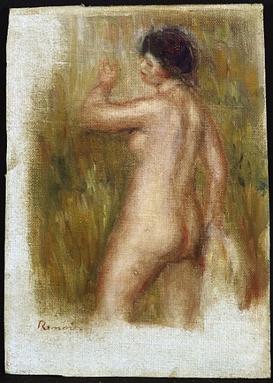 The Bather (oil on canvas laid down on panel) von Pierre-Auguste Renoir