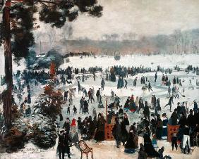Wintervergnügen im Bois de Boulogne 1868