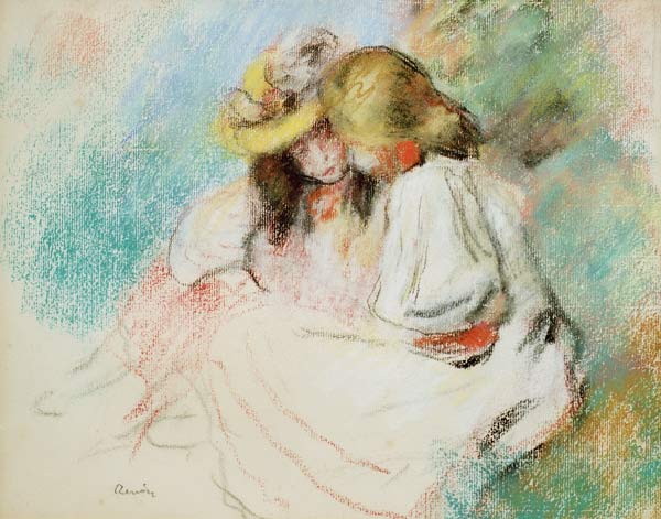 Two reading girls / c.1890 von Pierre-Auguste Renoir