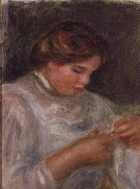 Woman with Scissors von Pierre-Auguste Renoir