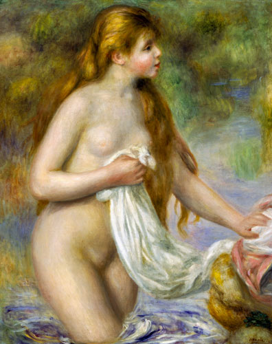 Bather with long hair von Pierre-Auguste Renoir