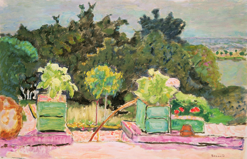Die Terrasse in Vernonnet von Pierre Bonnard