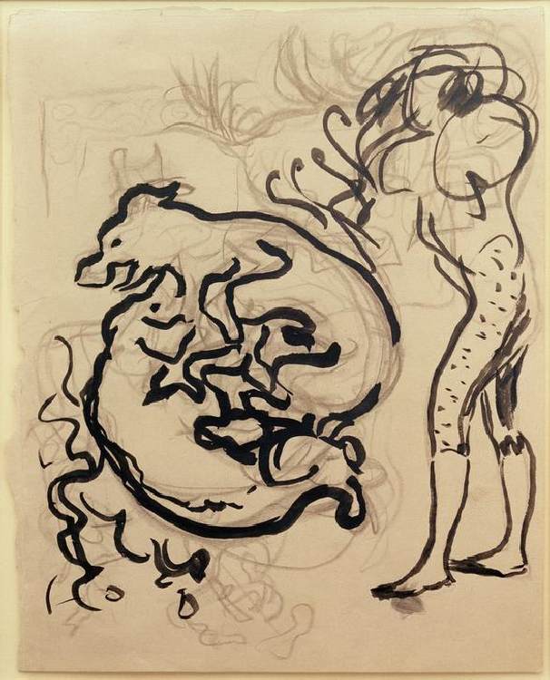 Chiens jouant et une figure von Pierre Bonnard