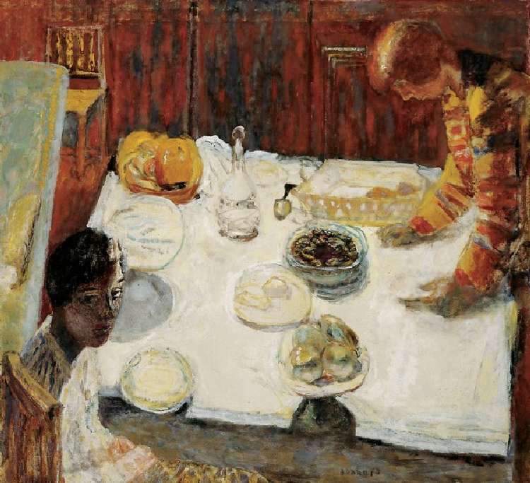Das weisse Tischtuch (Das Esszimmer) von Pierre Bonnard