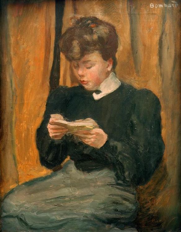 Frau, ein Buch lesend von Pierre Bonnard