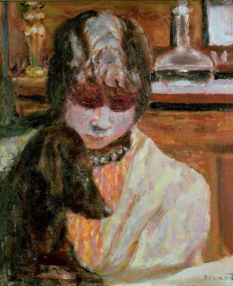 Frau mit einem Hund von Pierre Bonnard