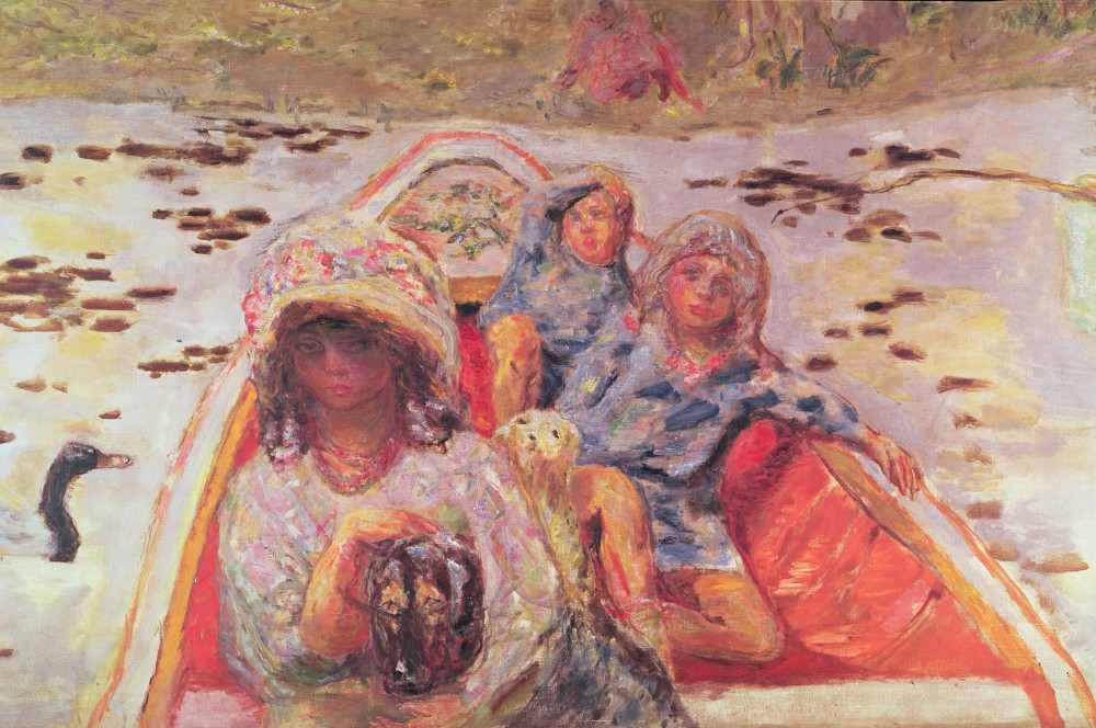 Im Boot, Detail der Mädchen von Pierre Bonnard