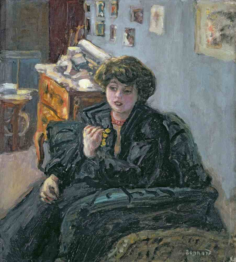 Junge Frau im Innenraum von Pierre Bonnard