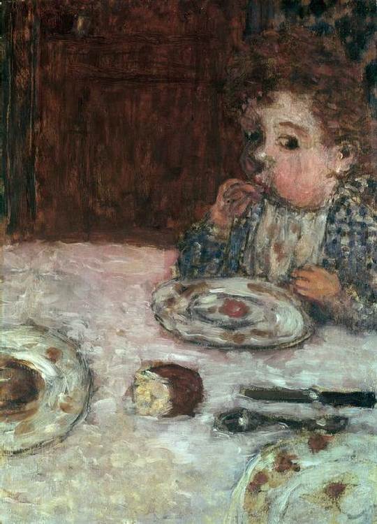 Kind beim Frühstück von Pierre Bonnard