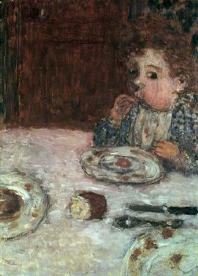 Kind beim Frühstück 1895