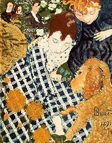 Mutter mit Kind und Hund. von Pierre Bonnard