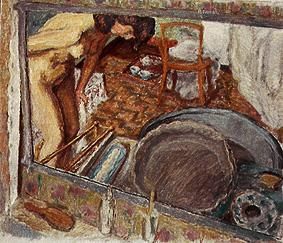 Spiegelbild einer Frau an der Wanne von Pierre Bonnard