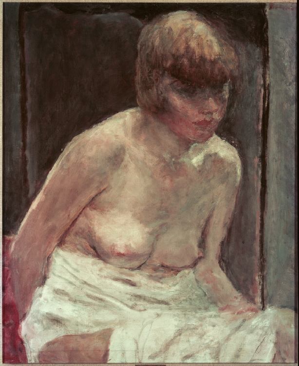 Torse de jeune femme au peignoir blanc von Pierre Bonnard
