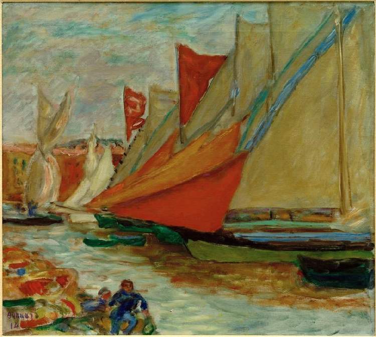 Voiles au sec / Les voiliers à Cannes von Pierre Bonnard