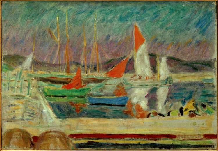 Voiliers dans le port de Saint-Tropez von Pierre Bonnard