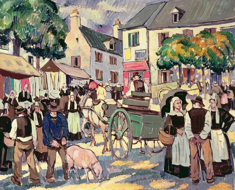 Markttag in der Bretagne von Pierre de Belay