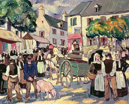 Markttag in der Bretagne 1920