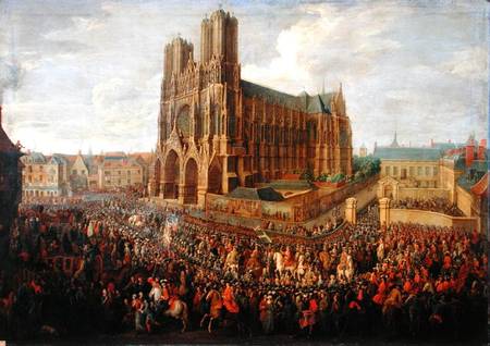 The procession of King Louis XV (1710-74) after his coronation, 26th October 1722 von Pierre-Denis Martin