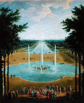 View of the Bassin d'Apollon in the gardens of Versailles 1713