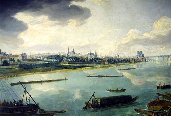 View of Paris from the Quai de la Rapee (detail of 168381) von Pierre-Denis Martin
