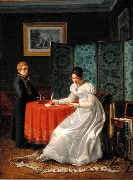 Woman Writing a Letter von Pierre Duval-Lecamus