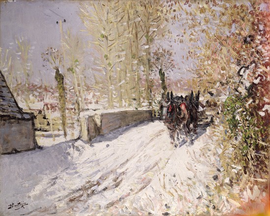 Winter landscape von Pierre-Eugène Montézin