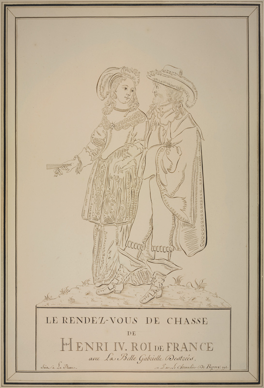 Der König von Frankreich Henri IV. und Gabrielle dEstrées auf der Jagd von Pierre Jean Paul de Berny