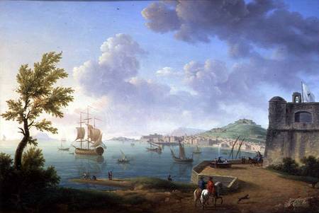 View of Naples from the Castel dell'Ovo to Mergellina von Pierre Joseph Petit