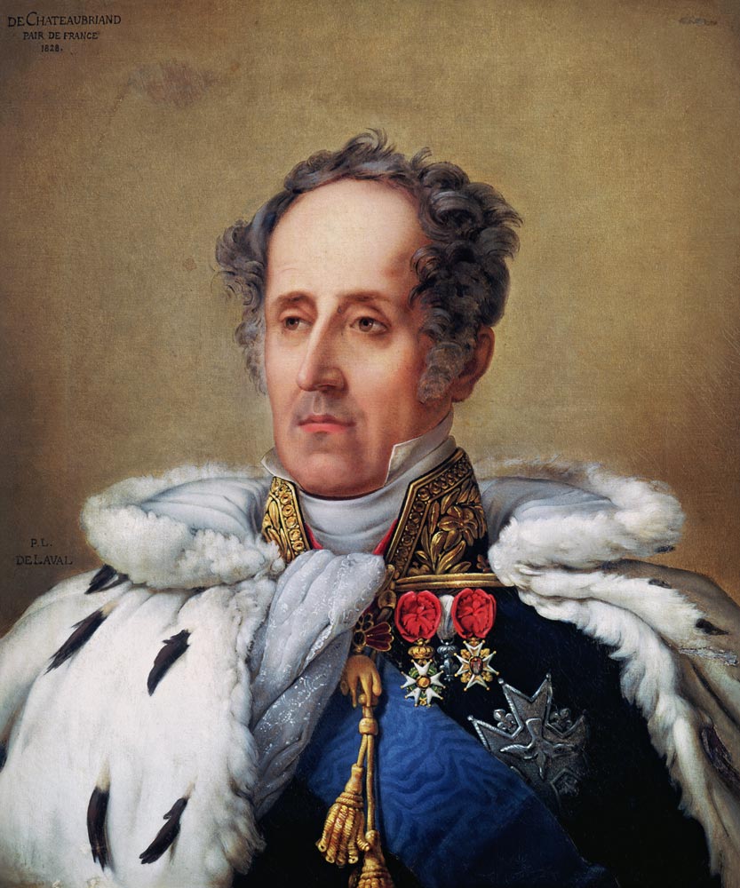 Portrait of Francois Rene (1768-1848) Vicomte de Chateaubriand von Pierre Louis Delaval or De Laval