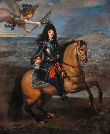 König Ludwig XIV. zu Pferde bei der Belagerung von Namur