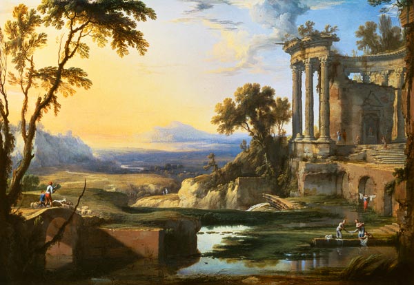 Italian landscape with ruins von Pierre Patel