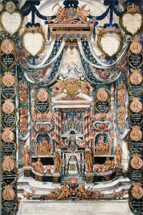Decoration for the Burial of the Heart of Louis II de Bourbon (1621-86) Prince of Conde, at the Chur 1687
