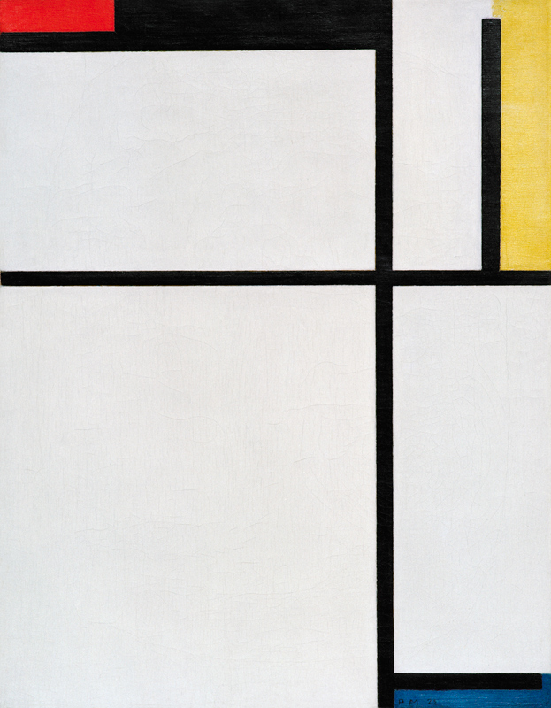 Composition with red, black, yellow, blue and grey von Piet Mondrian
