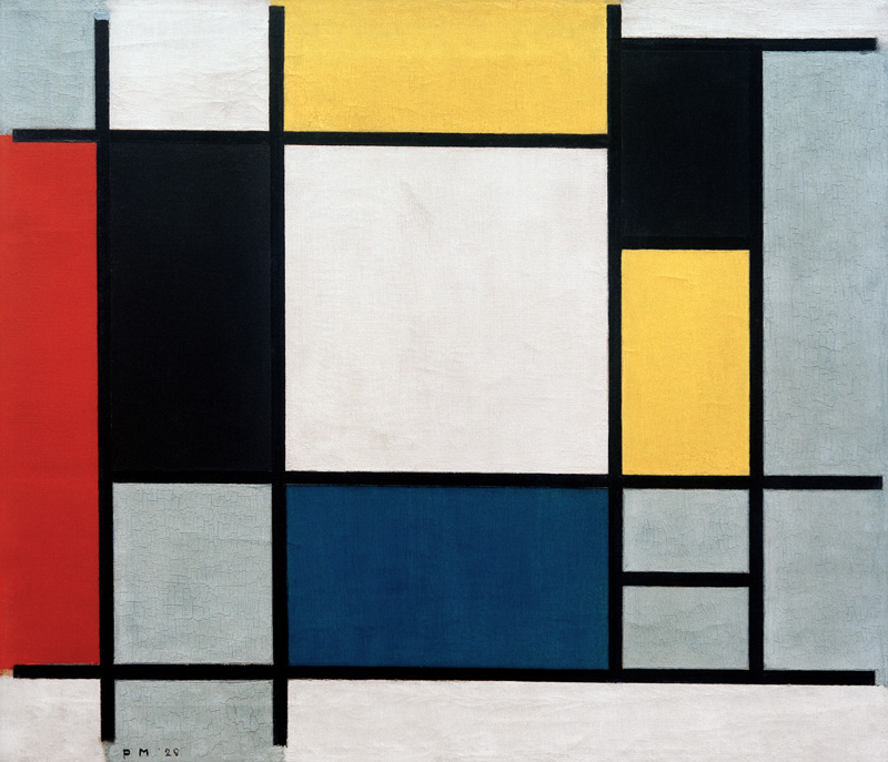 Komp. Gelb Rot Schwarz von Piet Mondrian