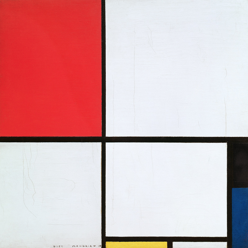Komposition Rot, Gelb u. Blau von Piet Mondrian