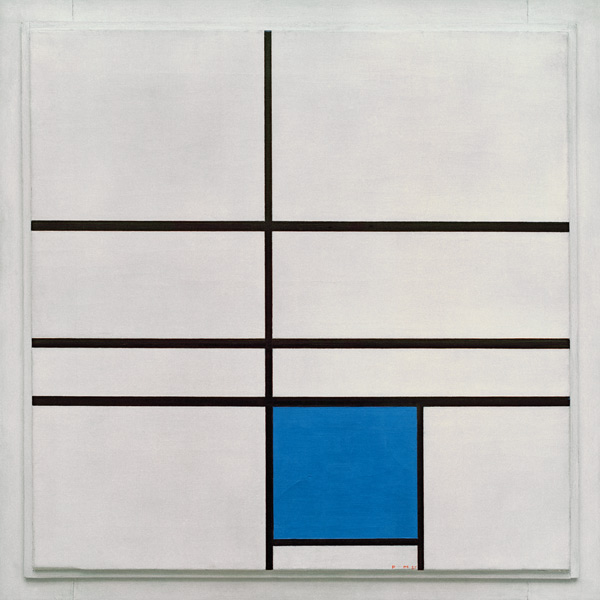 Komposition mit Blau von Piet Mondrian