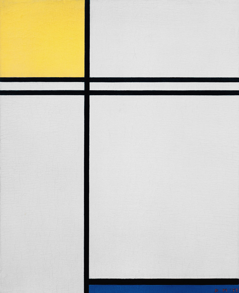 Komposition mit Gelb, Blau und Doppellinie von Piet Mondrian