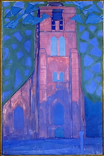 Church tower at Domburg von Piet Mondrian