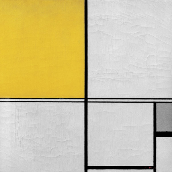 Komp. Doppellinie u. Gelb von Piet Mondrian
