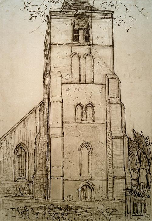 Kirche zu Domburg von Piet Mondrian