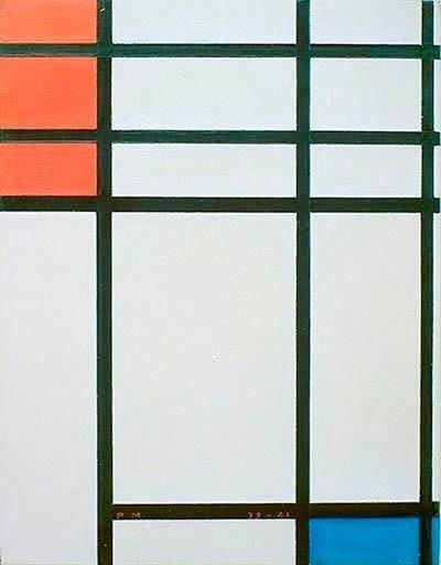 Komp. in Rot, Blau und Weiß von Piet Mondrian