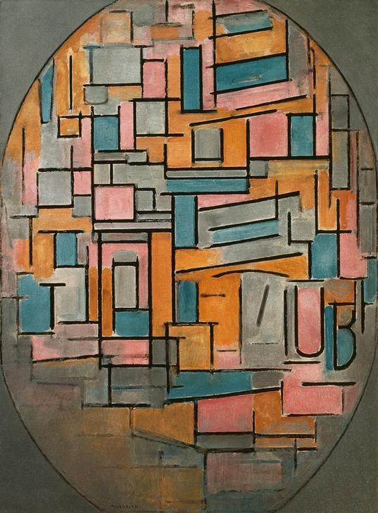 Komp. Oval Farbflächen 2 von Piet Mondrian