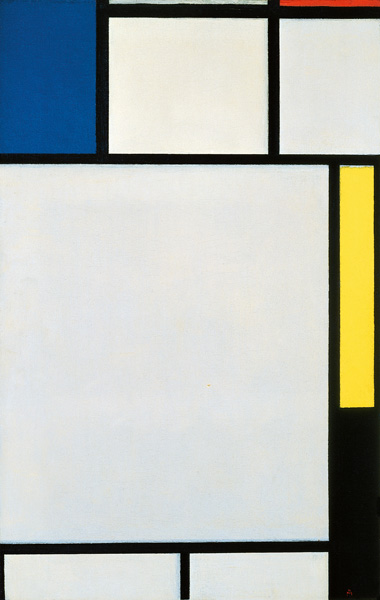Komposition in blau, rot, gelb und schwarz von Piet Mondrian